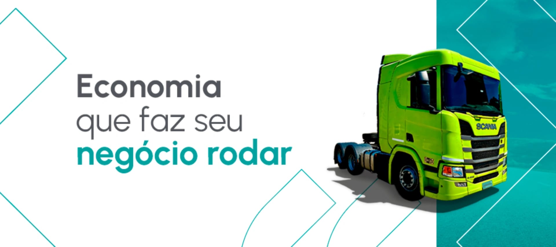 Imagem institucional que reforçam os valores, eficiência e benefícios da frota de veículos da empresa.