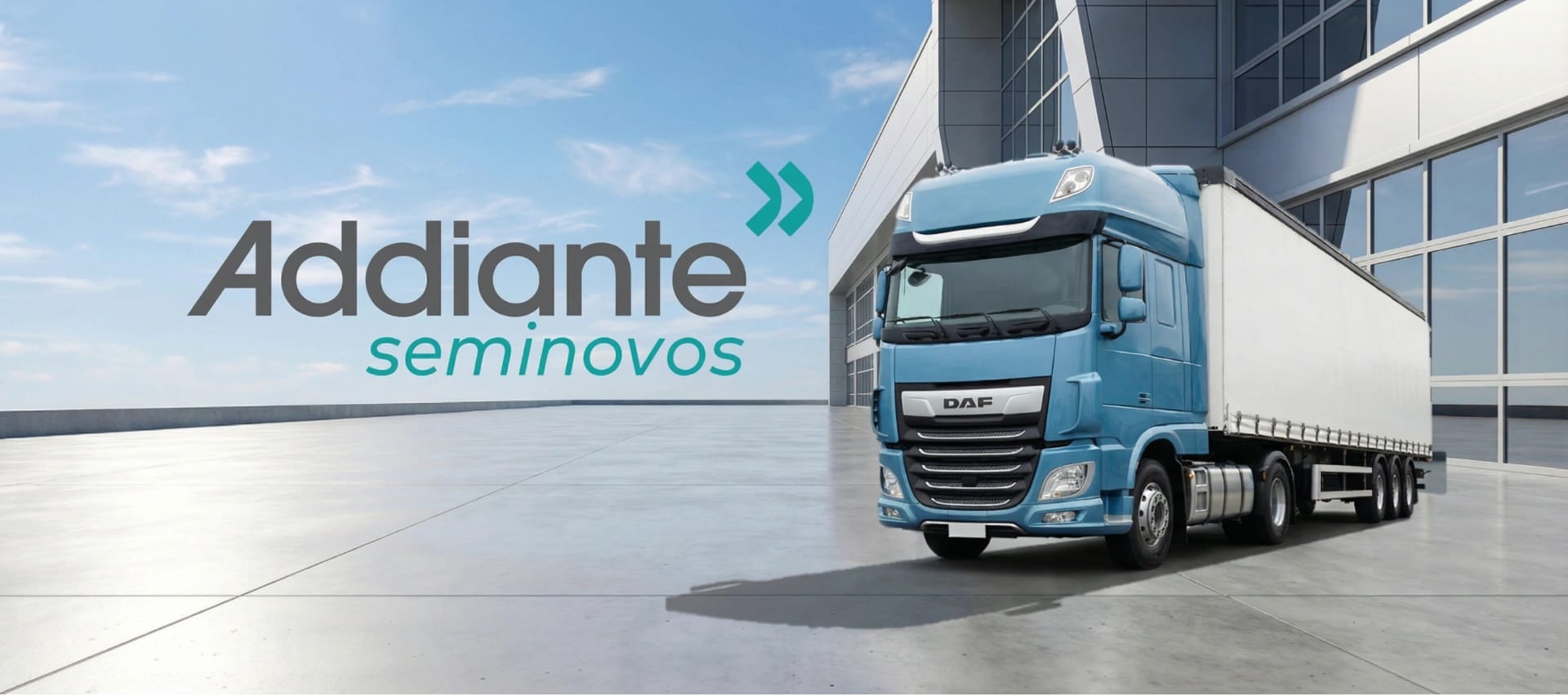 Imagem institucional que reforçam os valores, eficiência e benefícios da frota de veículos da empresa.